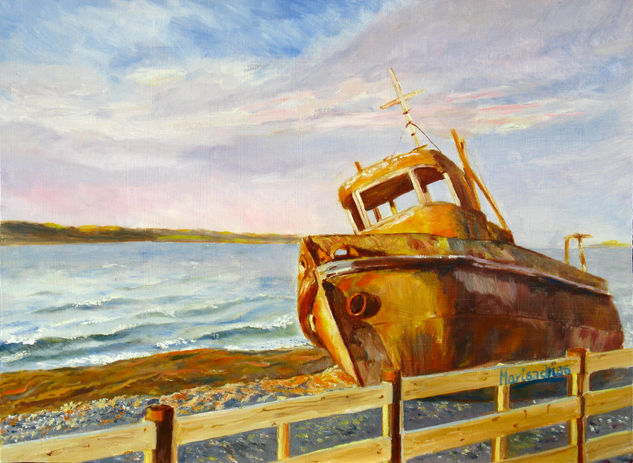 Sol de Invierno Oil Card Marine Painting