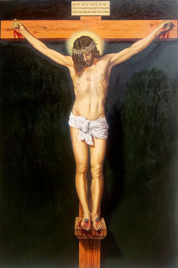 CRISTO CRUCIFICADO DE VELAZQUEZ Oil Canvas Figure Painting