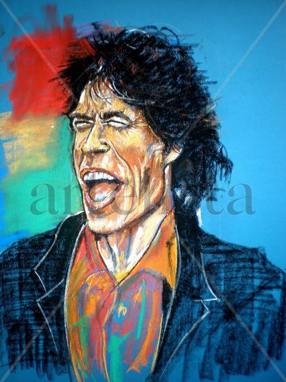 Mick Jagger Pastel Papel Figura