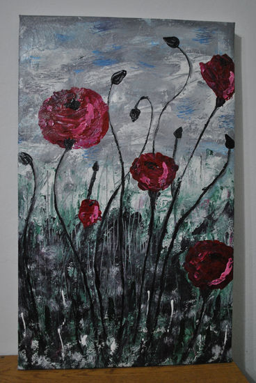 Emergente Acrylic Canvas Floral Painting