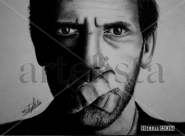 RETRATO DE DR. HOUSE Carboncillo