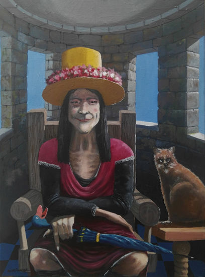 La loca del sombrero Oil Canvas Figure Painting