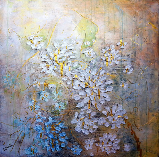 Sutil Mixed media Canvas Floral Painting