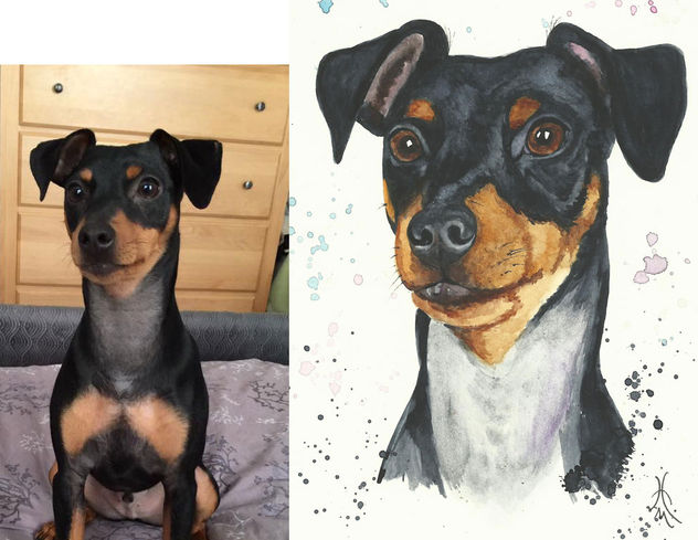 Retrato de mascotas en Acuarela