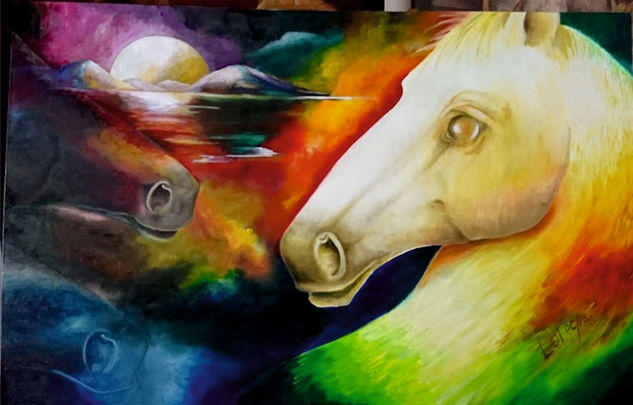 ilución del caballo Oil Canvas Animals