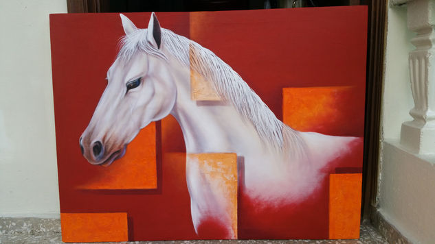 CABALLO BLANCO Acrylic Canvas Animals