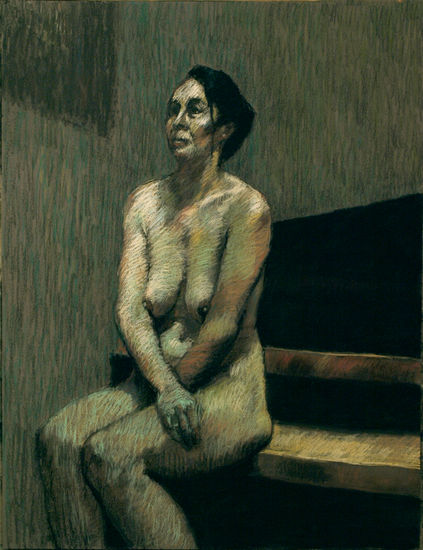 Mujer Sentada Pastel Papel Desnudos