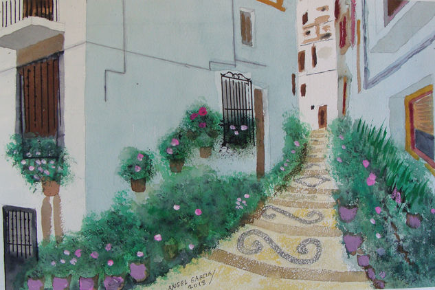 Calle del Albaicin Watercolour Card Landscaping