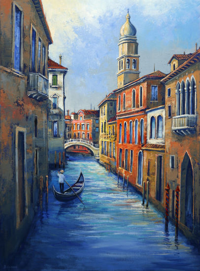 Venice Canal Oil Canvas Landscaping