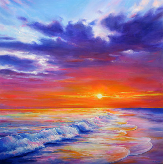 Towards The Light Oil Canvas Marine Painting