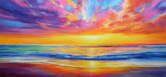 Sunset II Oil Canvas Marine Painting