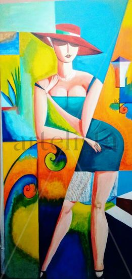 SIN TITULO Acrylic Panel Figure Painting