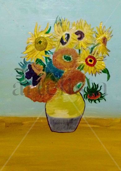 ALEGORIA LOS GIRASOLES DE VAN GOGH Acrílico Tabla Floral