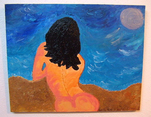 la playa Acrylic Canvas Nude Paintings