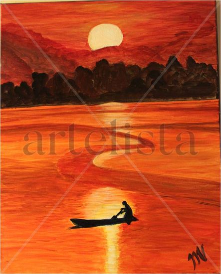 Puesta del sol Acrylic Canvas Landscaping