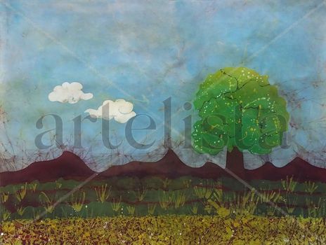 Tree and two clouds