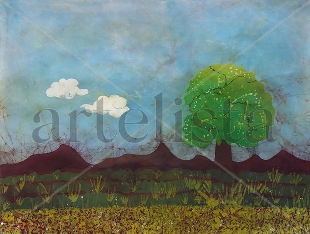Tree and two clouds