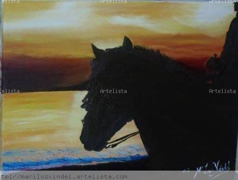 caballo y las marismas Oil Canvas Landscaping