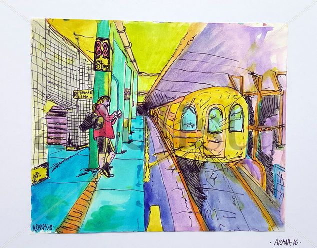 Calle 88 Watercolour Paper Figure Painting