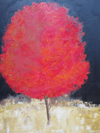 Árbol "rojo" Oil Canvas Landscaping