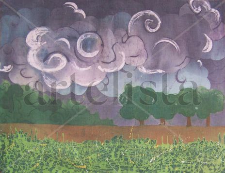 Storm clouds and grove
