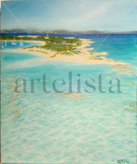 Formentera blues Oil Canvas Marine Painting