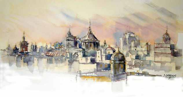 Cadiz desde el Hotel Senator Watercolour Paper Others