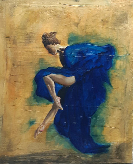 Pasión azul Oil Canvas Figure Painting