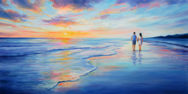 Beach Walk Oil Canvas Landscaping