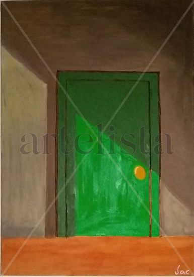 Tu puerta Oil Canvas Figure Painting