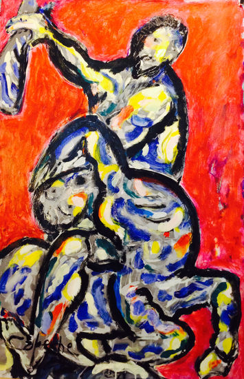 Hércules y el centauro Acrylic Canvas Figure Painting