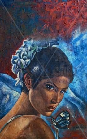 Ángel Oil Canvas Portrait