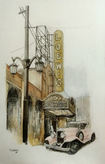 LOEW'S THEATER-New York 1930 Oil Paper Landscaping