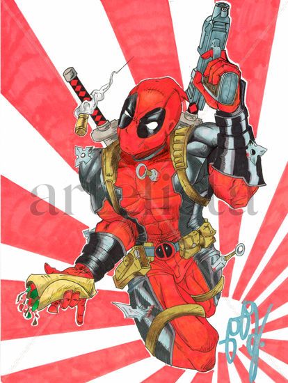 Merc with a Mouth - Deadpool Técnica Mixta