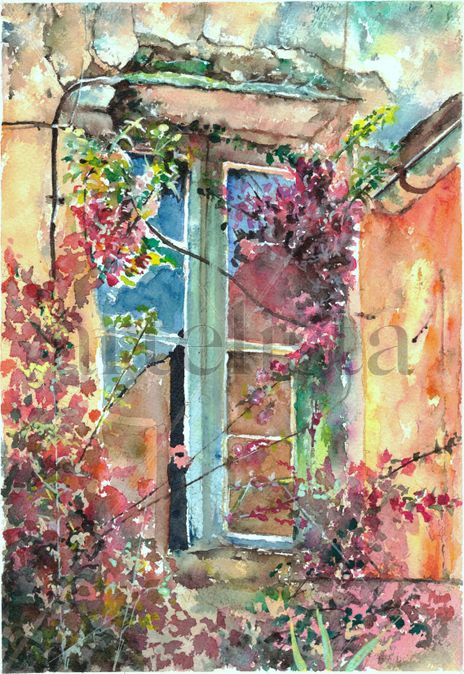 Ventana floreada