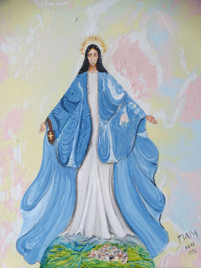 La Virgen de Garabandal Acrylic Canvas Figure Painting