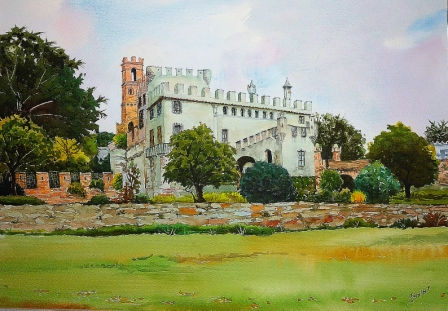 Castillo de Godmar (Badalona) Watercolour Paper Landscaping