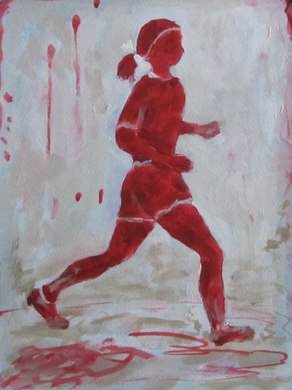 MARATON ROJO Acrylic Card Figure Painting