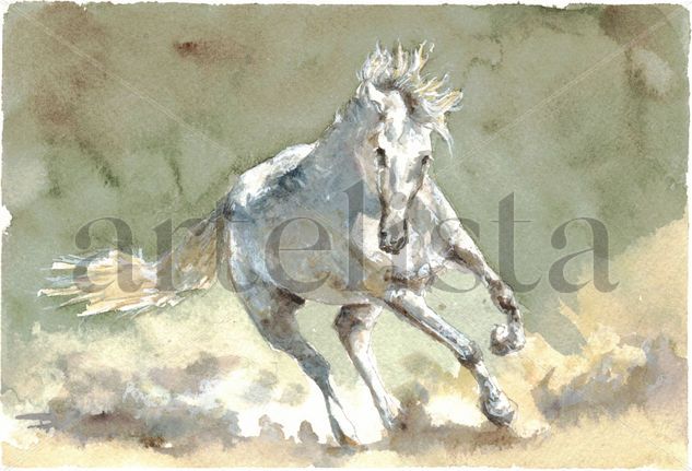 Caballo veloz Acuarela Papel Figura