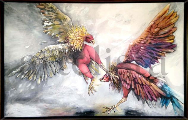 EL COMBATE Oil Canvas Sports