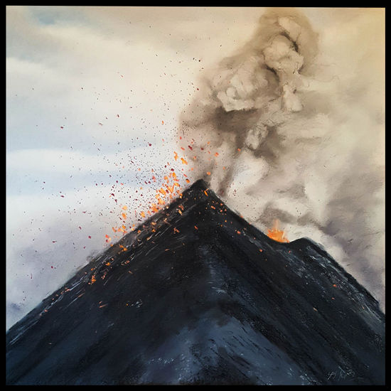 Volcano Pastel Cartulina Paisaje