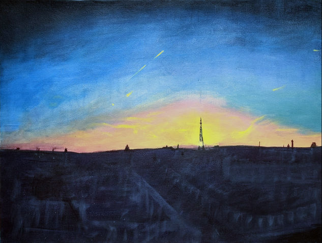 Paris au Crépuscule I Acrylic Canvas Landscaping