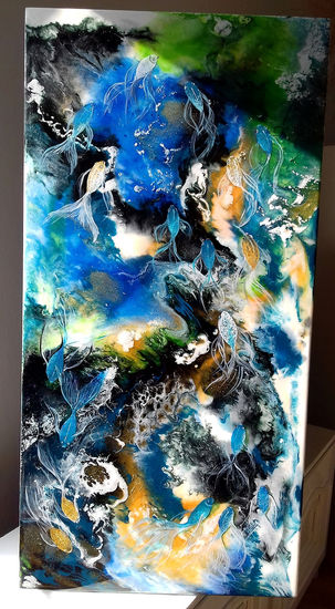 painting with resin, abstract painting,modern, new Óleo Lienzo Floral