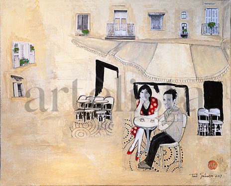 En el café