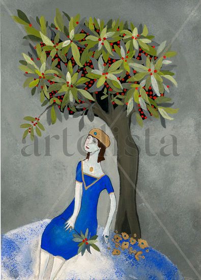 El árbol en mí Gouache Cartulina Figura