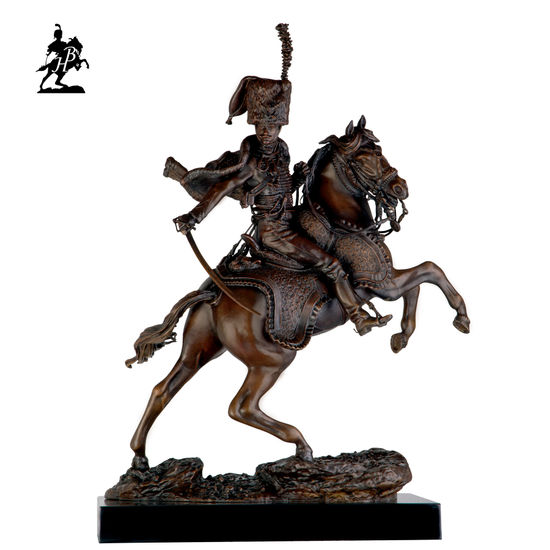 SCULPTURE BRONZE OFFICIER CHASSEUR DE LA GARDE IMPERIAL 1812, LIMITED EDITION Bronce Figurativa