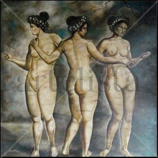 Las Tres Gracias Óleo Lienzo Desnudos