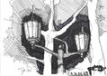 farolas de la plaza del pueblo