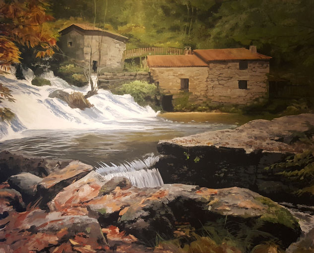 Outono en Muiñada de Barosa Acrylic Canvas Landscaping