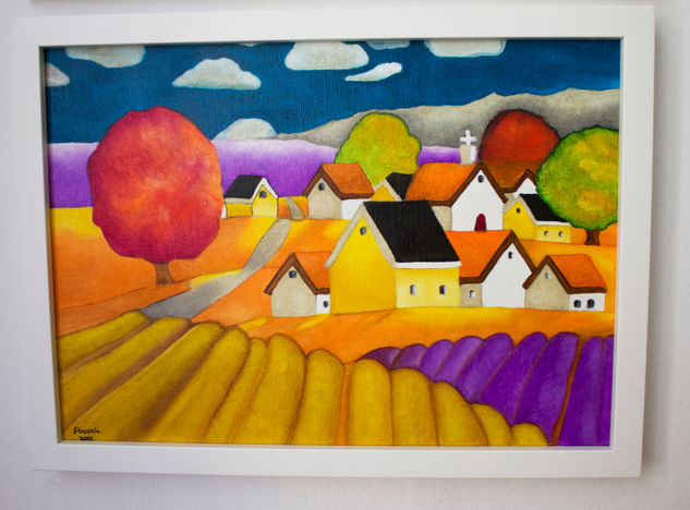 Campos de violeta Oil Canvas Landscaping